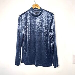 INC International Concepts Velvet Mock Neck Long Sleeve Party Sweater Top Medium